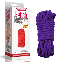 Мотузка Lovetoy Fetish Bondage Rope 10м фіолетовий - мініатюра 6