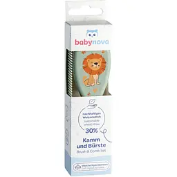Гребінець і щітка Baby Nova зі штучною щетиною, блакитна (3965306) - мініатюра 2
