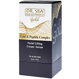 Крем-сироватка для обличчя Dr. Sea Gold Ліфтинг-ефект з золотом і пептидним комплексом 30 мл (501422) - мініатюра 3