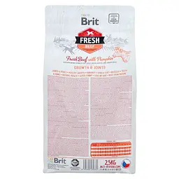 Сухий корм для цуценят великих і гігантських порід собак Brit Fresh Beef/Pumpkin Puppy Large 2.5 кг - мініатюра 4