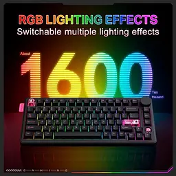Клавіатура Onikuma ігрова бездротова для ігор з RGB підсвіткою та 3 режимами підключення до 600 годин роботи чорний - мініатюра 3