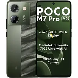 Смартфон Poco M7 Pro 5G 12/512GB Green (adapter)