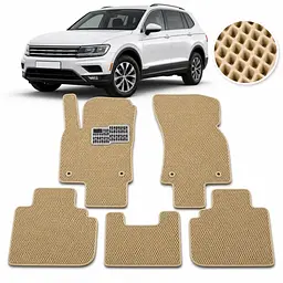 Килимки в салон EVA для Volkswagen Tiguan II USA Allspace 2015- з підп'ятником Бежеві 5 шт