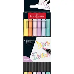Фломастери Faber-Castell пензлики Black Edition Pastel пастельних кольорів, 6 кольорів (32357)