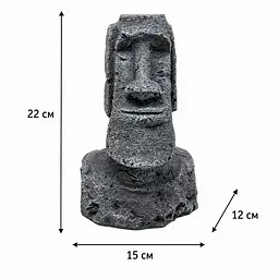 Декорація Hobby Moai Ora 2 15×12×22 см - статуя Моаї з укриттям для акваріума і тераріуму (41718) - мініатюра 2