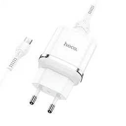 Адаптер мережевий HOCO Special FCP N3 1USB 18 W з Micro USB-кабелем білий