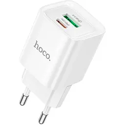 Зарядний пристрій HOCO C147A Charm 1xUSB-C PD20W + 1xUSB QC3.0 White (6942007630276) - мініатюра 9