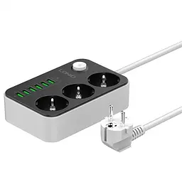 Мережевий подовжувач LDNIO SE3631 (3 х розетки 6 х USB) - мініатюра 5