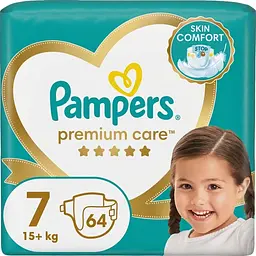 Набір підгузки Pampers Premium Care Розмір 7 (15+ кг) 64 шт.