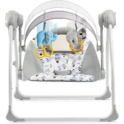 Крісло-гойдалка Kinderkraft Flo Mint сіре з блакитним (00-00158385) - мініатюра 4