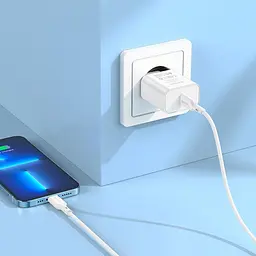 Зарядний пристрій (блок із кабелем) Borofone BA71A Type-C to Lightning Power 1 Type-C 20 W білий - мініатюра 4