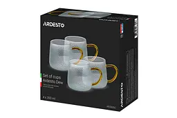 Набір чашок Dew, 350мл, 4шт, боросилікатне скло, прозорий ARDESTO kuh0014256 - мініатюра 4