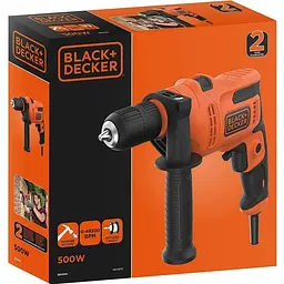 Дриль ударний Black+Decker мережевий 500 Вт (BEH200-QS) - мініатюра 8