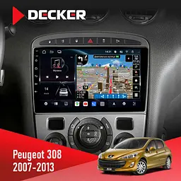 Штатна магнітола Peugeot 308 2007-2013 Black Decker D9-011 4x64, DSP, 4G, 360 Decker (НФ-00006225)