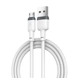USB Кабель XO NB208 MicroUSB Liquid Silicone 2.4A 1.0m Білий