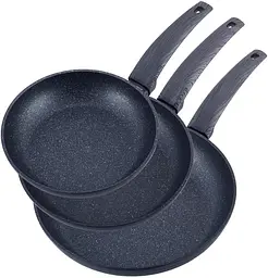 Набір сковорід Gregers Black, з антипригарним покриттям ILAG Kamille Ø20х4 см, Ø24х4,5 см, Ø28х5 см kuh0007352 - мініатюра 2