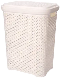 Кошик для білизни Diomedea з кришкою молочний 505 x 385 x 285 мм 35 л (К1-010) - мініатюра 2