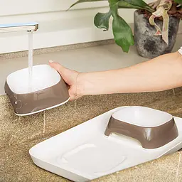 Миски на підставці для собак та котів Ferplast Glam Tray Extra Small пластикові сірі 40x23x4.5 см 400 мл 71908321 - мініатюра 3