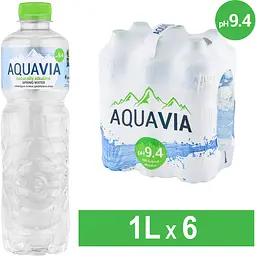 Вода джерельна лужна Aquavia ph 9.4 негазована 1 л (61638738) - мініатюра 2
