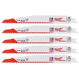 Полотно для шабельних пил AX FANG TIP MILWAUKEE, 230х5,0мм, (5шт), (деревина з цвяхами)