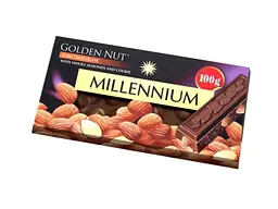 Шоколад MILLENNIUM 100г Gold чорний з цілим мигдалем