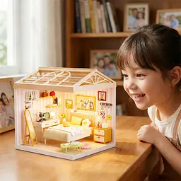 Конструктор-румбокс Спальня Mini House 8004-MH серії Інтер'єр , зі світлом - мініатюра 9