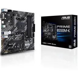 Материнська плата AM4 (B550) Asus PRIME B550M-K, B550, 4xDDR4, Int.Video(CPU), 4xSATA3, 1xM.2, 1xPCI-E 16x 4.0, 2xPCI-E 1x 3.0, ALC887 8xUSB3.2/4xUSB2.0, VGA/DVI-D/HDMI, MicroATX