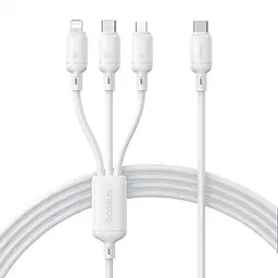 Кабель Baseus Silky One-for-Three Fast Charging Type-C to Micro USB+Lightning+Type-C 100W 1.5m white (P10377706213-00)