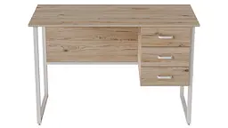 Комп'ютерний стіл Ferrum-decor Гаррі 75x140x60 білий ДСП Дуб Сан-Марино 16мм (FRD-104063)