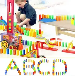 Конструктор іграшка-поїзд доміно, DOMINO Happy Truck sciries COLORS 60 деталей - мініатюра 5