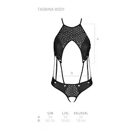 Боді з еко-шкіри з ремінцями та перфорацією Passion Tamaris Body black L/XL - мініатюра 5