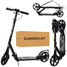 Самокат iTrike міський дорослий 46х14х80-103 см Чорний 000222905 - мініатюра 2