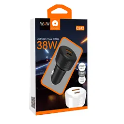 Автомобільний зарядний пристрій WUW-C242 PD20W+ QC18W білий - мініатюра 2