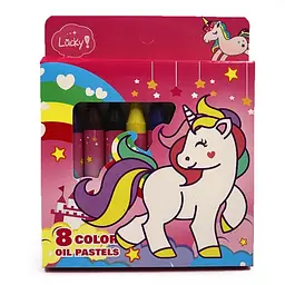 Крейда пастель Unicorn, 8 кольорів, пластиковий піддон, d/13 мм