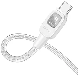 Дата кабель Hoco U124 Stone silicone power-off 60W Type-C to Type-C (1.2m) Gray - мініатюра 3