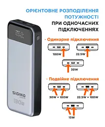 Універсальна мобільна батарея Sigma mobile X-Power SI30A7QLX 30000mAh Silver (4827798479117) - мініатюра 6