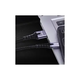 Дата кабель USB 2.0 AM to USB-C 2.0m 3A LED black Essager (EXCT-XGA0G) - мініатюра 4