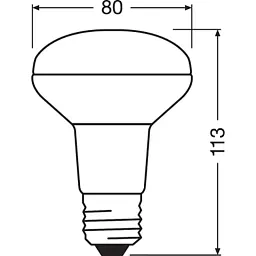 Лампочка Osram LED R80 60 4,3W/827 230V GL E27 (4058075433304) - мініатюра 2