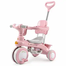 Дитячий триколісний велосипед Baby Carriage 588 рожевий з батьківською ручкою - мініатюра 5