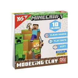 Пластилін YES, 10 кольорів, 200 г., Minecraft, (540662)
