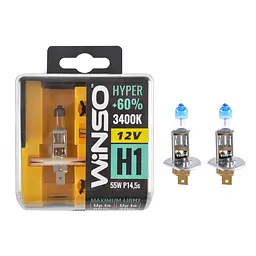 Галогенова лампа Winso H1 12V 55W P14.5s SET HYPER +60% 2шт(712130)