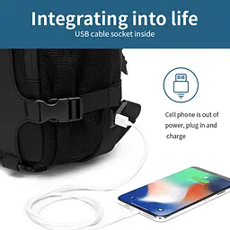 Рюкзак міський Ozuko 9388 діловий офісний з USB портом та відсіком для ноутбука до 15.6' 17л Black (19357) - мініатюра 12