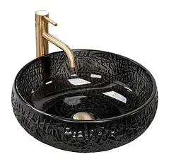 Умивальник Rea Ise 42x42 black (REA-U6660), Глянцева