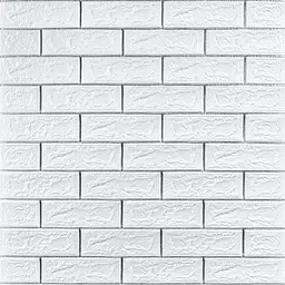 Самоклеюча 3D панель Sticker Wall 700х770х5мм Біла цегла смужка срібло 100-5 SW-00000753