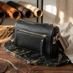 Жіноча сумка з натуральною шкірою Vintage 22262 чорна - мініатюра 4