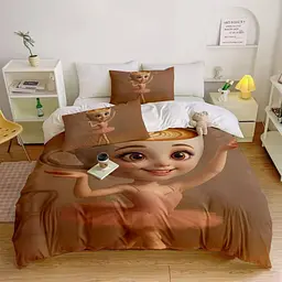 Постільна білизна 3D полуторна з мікросатину Ballerina Cappuccino 31368 150х215 см 70х70 см