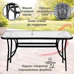 Комплект садових меблів 4Points Levanto-6 з прямокутним столом 140х80х70см