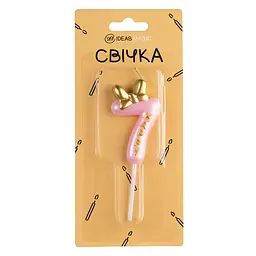 Свічка-цифра 7 рожева 6 см