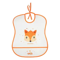 Слинявчик Canpol babies м'який водонепроникний з кишенькою Cute Animals помаранчевий (2/919_ora)