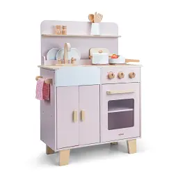 Ігрова дерев'яна кухня New Classic Toys з 16 аксесуарами, рожева - мініатюра 2